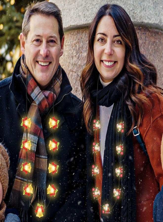Traplace 5 PCS Light Up Christmas Necklace, Colorful LED Christmas Light Necklaces, 3 Modes Christmas Party Favors, Glowing Xmas Necklace with 9 Glow Bulbs, Xmas Necklaces Decorations for Winter Theme Party Accessories - Image 5